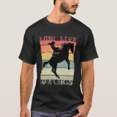 大胆なウエスタングラフィック カウガール 乗馬 ロデオ Tシャツ (正面)