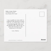 大胆なオーバーレイ 卒業クラス年 お礼 ポストカード (裏面)