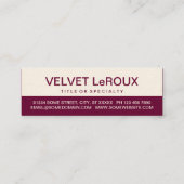 大胆なカップケーキ（カラーカスタマイズ可能） スキニー名刺 (裏面)