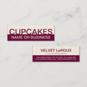 大胆なカップケーキ（カラーカスタマイズ可能） スキニー名刺 (正面/裏面)