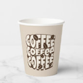 大胆なコーヒータイポグラフィロゴ 紙コップ (正面)