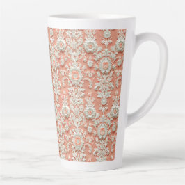 大胆なコーラルレースエフェクトセラミックラテマグ カフェラテマグ