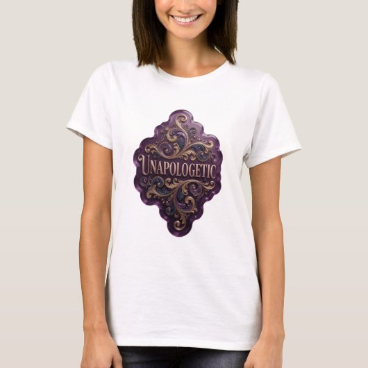 大胆なゴールドのUNAPOLOGETIC グラフィックTシャツ Tシャツ (正面)