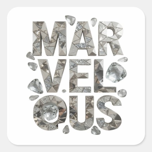 大胆なシルバー MARVELOUS ビニールスタイル スクエアシール (正面)