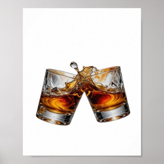 大胆なシルバー WHISKY SPLASH ポスター (正面)