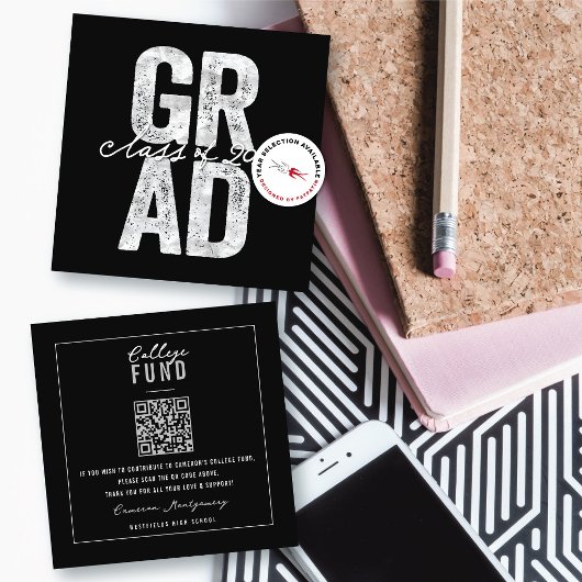 大胆なシルバーGRADおしゃれな卒業大学基金 エンクロージャーカード
