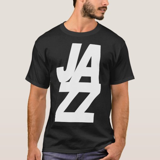 大胆なジャズミュージックロゴデザイン Tシャツ (正面)