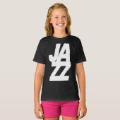 大胆なジャズミュージックロゴデザイン Tシャツ (正面フル)