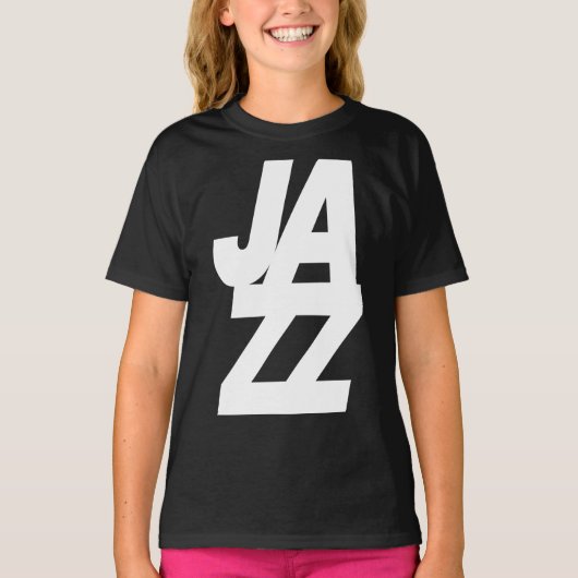 大胆なジャズミュージックロゴデザイン Tシャツ (正面)