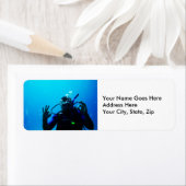 大胆なスキューバダイバー ラベル (インサイチュ)