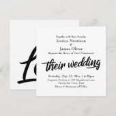 大胆なスクリプトタイポグラフィ、「Their Wedding」 招待状 (正面/裏面)