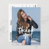 大胆なスクリプト 白い感謝の気持ち 卒業ポストカード ポストカード (正面/裏面)