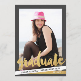 大胆なストライプの写真 卒業パーティー招待状 招待状