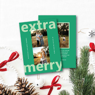 大胆なタイポグラフィのモダン メリークリスマス 写真 シーズンカード