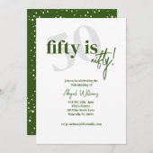 大胆なタイポグラフィーとカリグラフィー 50 おしゃれな誕生日 招待状 (正面/裏面)