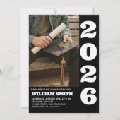 大胆なタイポグラフィーの写真卒業式招待状 招待状 (正面)