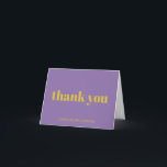 大胆なタイポグラフィー パープル イエロー モダン 誕生日 サンキューカード<br><div class="desc">大胆なタイポグラフィー 明るいパープルとイエローのチャートルーズ モダン 誕生日パーティー オーダーメイド 折りたたみ ありがとうカード</div>