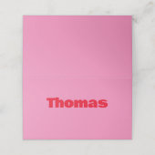 大胆なタイポグラフィ、ピンクと赤の結婚式 プレイスカード (外部開封)