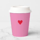 大胆なタイポグラフィ、ピンクと赤の結婚式 紙コップ (裏面)