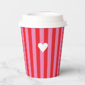 大胆なタイポグラフィ、ピンクと赤の結婚式 紙コップ (裏面)