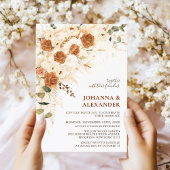 大胆なテラコッタ ボーホー ボヘミアンのウェディング 招待状