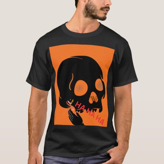 大胆なドクロ笑い Tシャツ (正面)