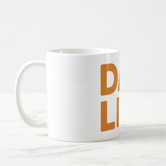 大胆なパパライフ オレンジグロー 父の日 コーヒーマグカップ (左)