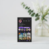 大胆なパープルの不動産屋Instagram QRコードネットワーキング 名刺 (スタンド正面)
