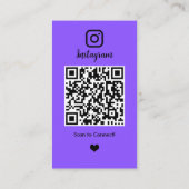 大胆なパープルの不動産屋Instagram QRコードネットワーキング 名刺 (裏面)