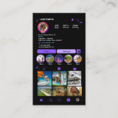 大胆なパープルの不動産屋Instagram QRコードネットワーキング 名刺 (正面)