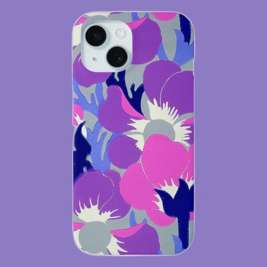 大胆なピンクとパープルの風花模様 レトロなデザイン Case-Mate iPhoneケース