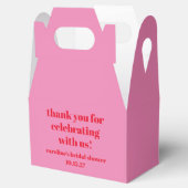 大胆なピンクと赤のカスタム ブライダルシャワー お礼 フェイバーボックス (オープン)