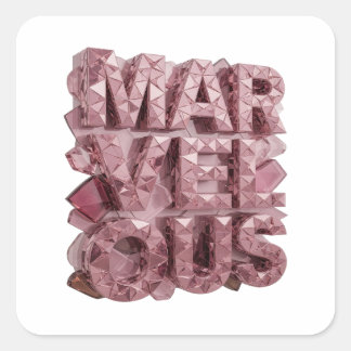 大胆なピンクの MARVELOUS ステッカー アート