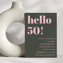大胆なピンクオリーブセージのモダンな50歳の誕生日パーティー