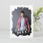 大胆なブラシ仕上げフォトグラードパーティの招待状 招待状 (スタンド正面)