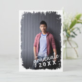 大胆なブラシ仕上げフォトグラードパーティの招待状 招待状 (スタンド正面)