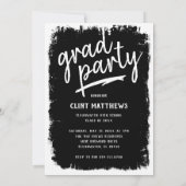 大胆なブラシ仕上げフォトグラードパーティの招待状 招待状 (裏面)