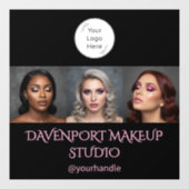 大胆なブラックとチークピンクの3枚写真 ウィンドウサイン (シート)