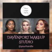 大胆なブラックとチークピンクの3枚写真 ウィンドウサイン (シート2)