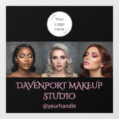 大胆なブラックとピンクの3枚写真 ウィンドウサイン (シート)