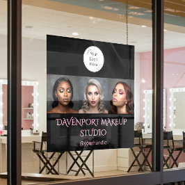 大胆なブラックとピンクの3枚写真 ウィンドウサイン