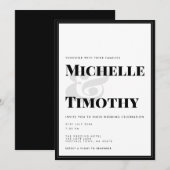 大胆なブラックホワイトタイポグラフィ ミニマルウェディング 招待状 (正面/裏面)