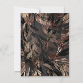 大胆なブロンズの花柄ボタニカルスタイルのウェディング出欠確認カード 招待状 (裏面)