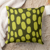 大胆なペイントスポット - ダークオリーブの背景にバナナ クッション (ブランケット)