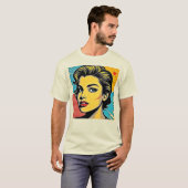 大胆なポップアートの女性 Tシャツ (正面フル)