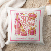 大胆なマゼンタゴールドラメ 30歳の誕生日枕 クッション (ブランケット)