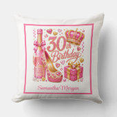 大胆なマゼンタゴールドラメ 30歳の誕生日枕 クッション (正面)