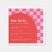 大胆なミッドセンチュリー モダン 結婚式 新婚夫婦の楽しい事実 スタンダードカクテルナプキン (正面)