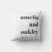 大胆なミニマリストのブラック＆ホワイトレトロカスタムウェディング クッション (正面)