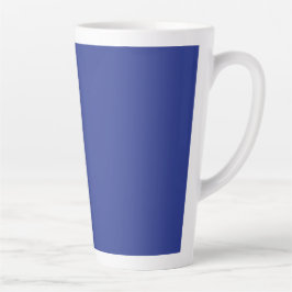 大胆なミニマリストデザインのソリッドディープブルーバックドロップ カフェラテマグ